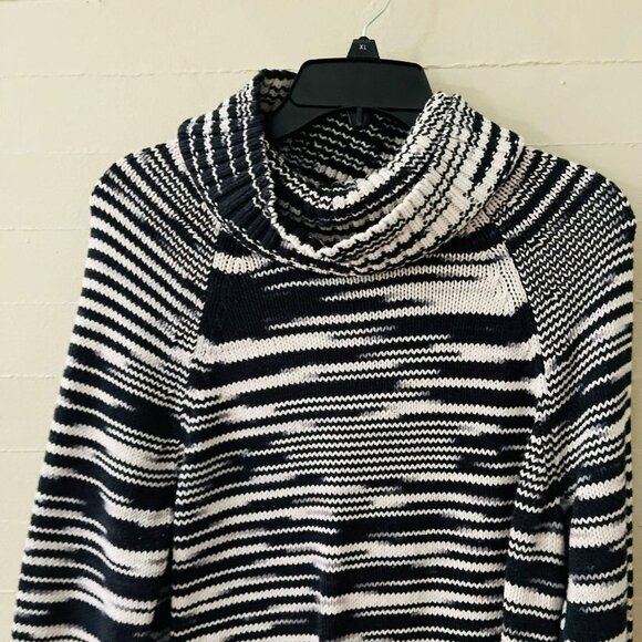 Lucky Brand Space Dye Turtle Neck Knit Pullover Sweater Tunic SZ M Cotton Blend - Picture 3 of 10